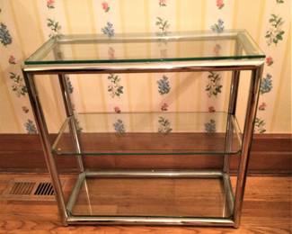 Circa 1970 Chrome and Glass Shelf