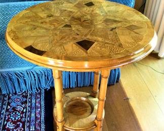 Occasional Faux Bamboo Occasional Table with Star Inlay 