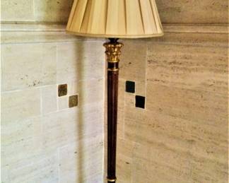 Black Lacquer and Gilt Floor Lamp 