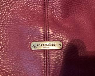 Coach label on handbag