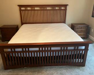 King size bed w mission oak headboard and footboard