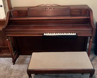 Story & Clark spinet piano w Hammond organ attachment