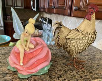 Tinkerbell cookie jar, rooster
