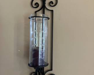 One of a pair of large wrought iron sconces