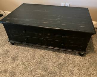 Large cocktail table with 4 drawers