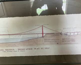 Detail of Golden Gate Bridge blueprint