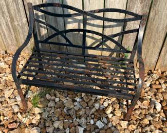 Small wrought iron bench