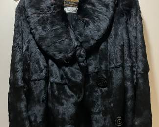 Black fur coat