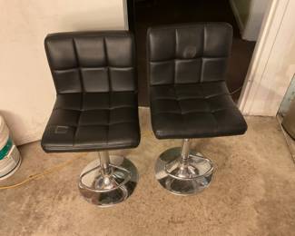 Chrome Based Swivel Leather Bar Stools (30”)