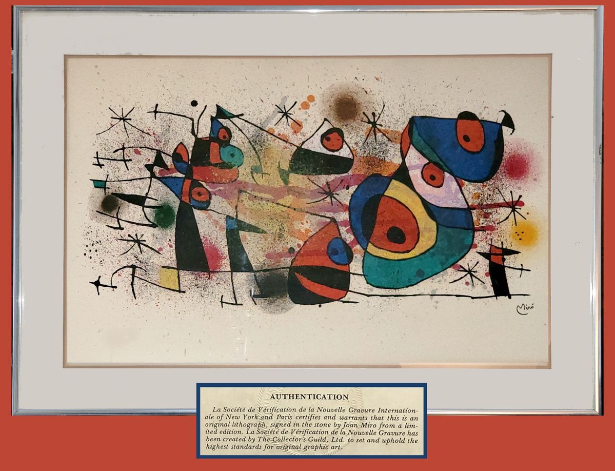 Miro LItho with COA from the Societe Nouvelle Gravure of New York and Paris 