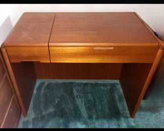 Mid Century Modern Vanity Complete with Mirror and Make Up Compartments