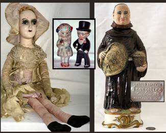 Boudoir Doll in Tattered Clothes and Ltd Ed Frangelico Capodimonte Decanter