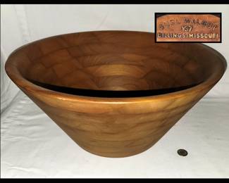 Large Burl Walnut Billings Missouri Bowl 