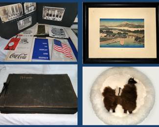 Old Photo Album, Mt Fuji Print and Fluffy Llama 