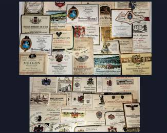 Small Sample of the Large Wine Bottle Label Collection; There are More