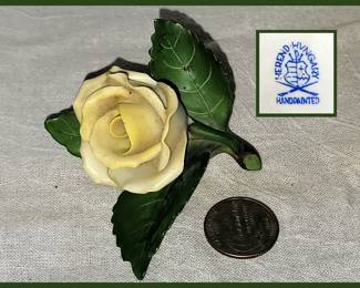 Herend Hungary Small Yellow Rose