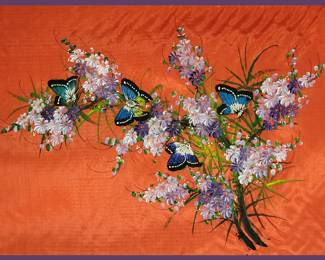 Beautiful Hand Painted Fabric Wall Hanging