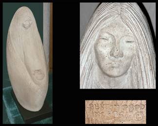 Tall Austin Products Modernist Statue;  Mother and Baby