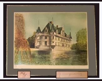 Claude Grosperrin Signed and Numbered Print of Azay le Rideau
