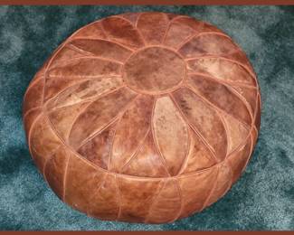 Moroccan Leather Pouf 