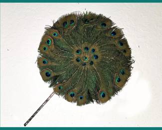 One of a Pair of Vintage Peacock Fans