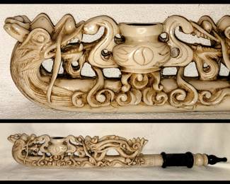 Intricately Carved Dragon Pipe 