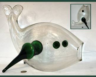 Large Blenko Glass Fish Stands up or lays down