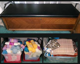 Vintage Chest and Sample of the Yarn and Fabric; There is More!