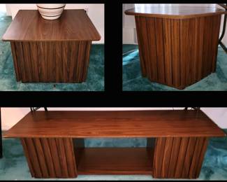 Mid Century Modern Coffee Table and 2 Matching End Tables