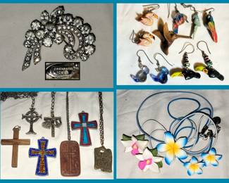 A Wide Variety of Costume Jewelry including a Vintage Eisenberg Ice Brooch 