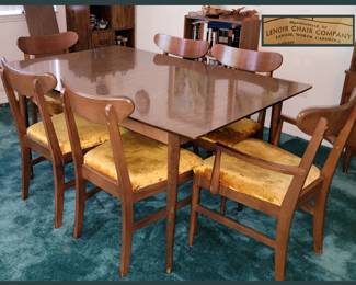 Mid Century Modern Dinette Set with Lenoir Mid Century Modern Chairs 