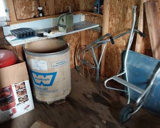 wheelbarrow, kettle smoker