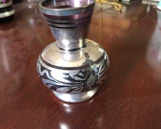 Silver overlay vase