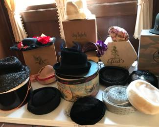 Vintage hats and hat boxes