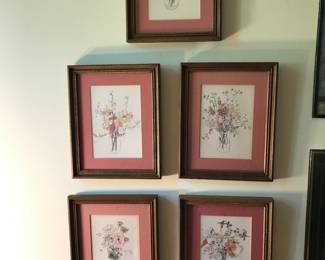 Set of small botanical prints