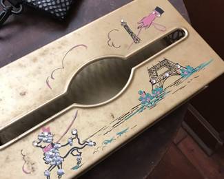 Vintage Paris bejeweled tissue box cover