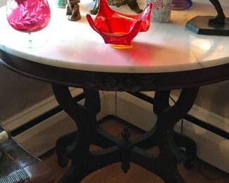 Marble top Victorian table