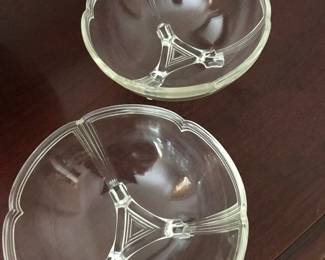 Pair deco footed dishes