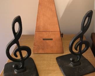 Bookends and a Seth Thomas metronome 