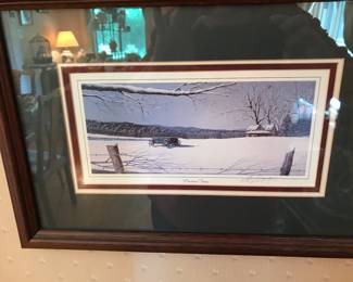 Signed winter scene 