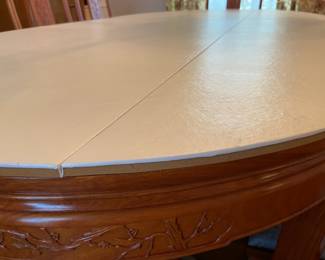 Rosewood dining table, 8 chairs, protector pad