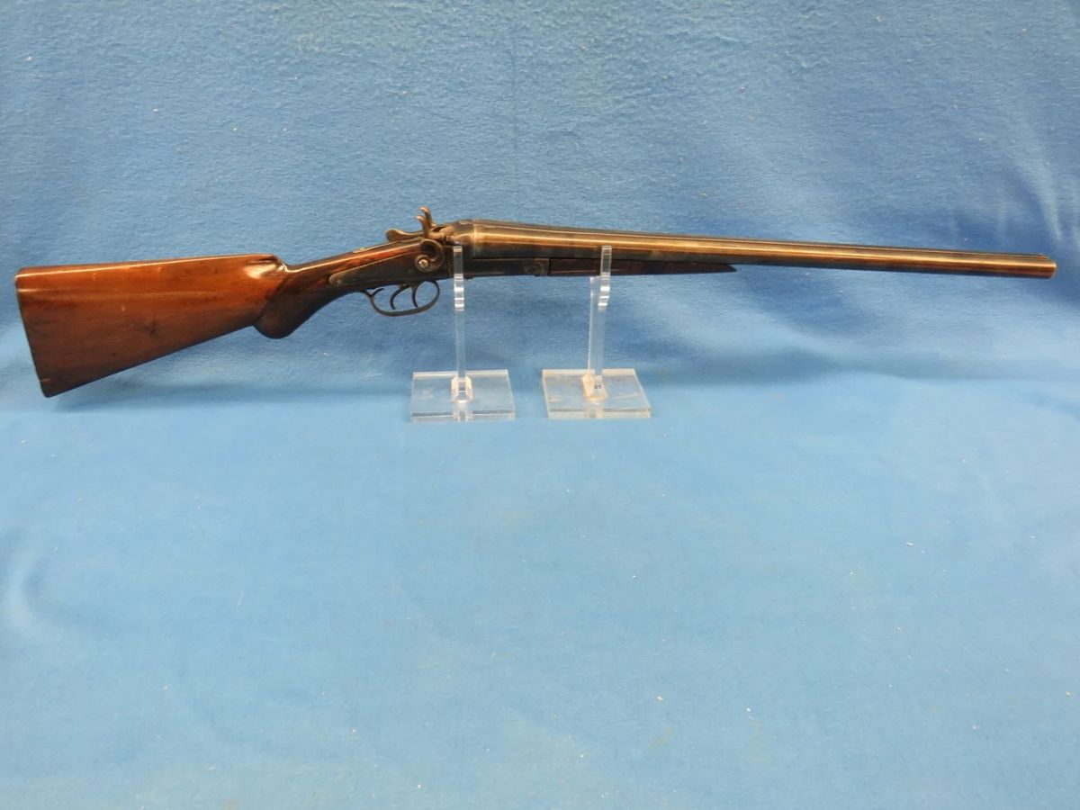 Lot 9. Belgium exposed hammer 12-gauge side-by-side.&nbsp; Choke bored.&nbsp; NSN