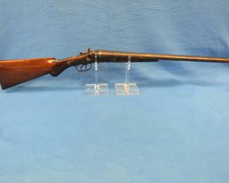 Lot 9. Belgium exposed hammer 12-gauge side-by-side.&nbsp; Choke bored.&nbsp; NSN