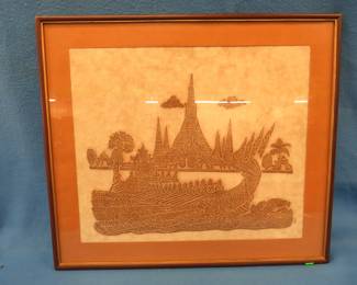 Lot 419. Rice paper print from Thailand.&nbsp; 27" x 24"