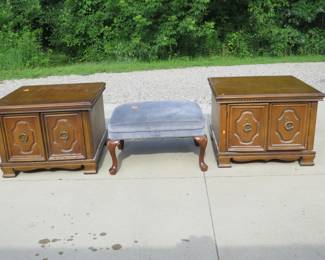Lot 106. Foot-stool and two matching end tables