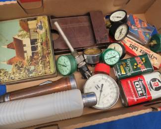 Lot 231. Gauges, oils, and more