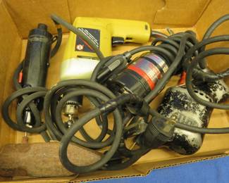 Lot 196. Dumore hand grinder, Albertson angle drill, and more
