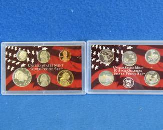 Lot 386. 2004 US Mint Silver Proof set including all five. 2004 Silver Proof State Quarters