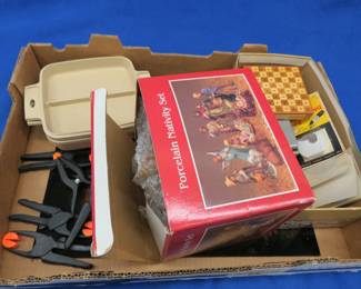 Lot 275. Clamps, Nativity set, and more