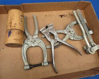 Lot 232. Pin punches, clamps, and more